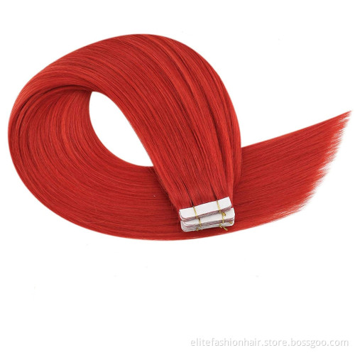 Silky straight high quality double drawn colored Tape human hair extensions Tape-in Hair extension tape weft hair extensions